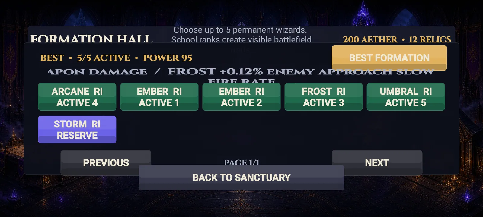 The roster screen in landscape on an Android phone